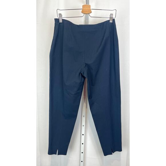 PIAZZA SEMPIONE Italy Audrey Flat Front Side Zip Ankle Pants Blue IT 48 US 12 - Picture 2 of 9